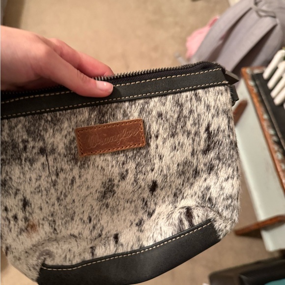 Wrangler Handbags - Wrangler Black and White Fur Pouch